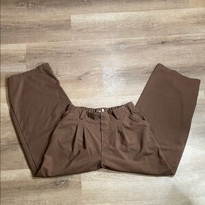 Halara Brown Waffle Knit Trouser Pants